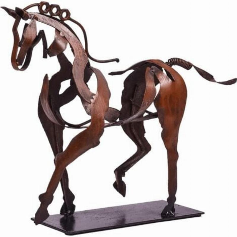 Sculpture cheval design contemporaine en métal, idéale pour décoration intérieure